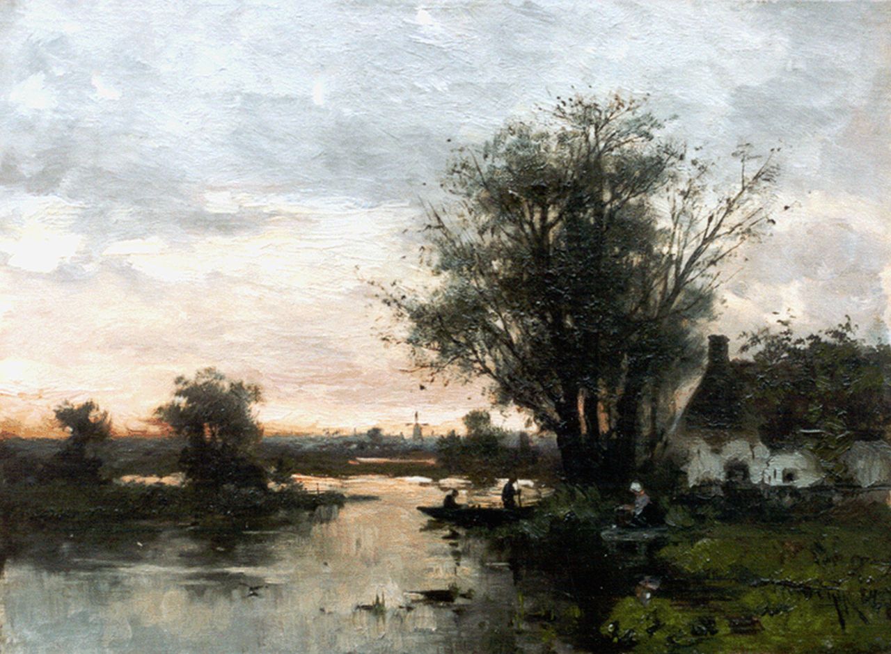 Rip W.C.  | 'Willem' Cornelis Rip, Evening twilight, oil on canvas 31.4 x 42.3 cm, signed l.r. and dated '84