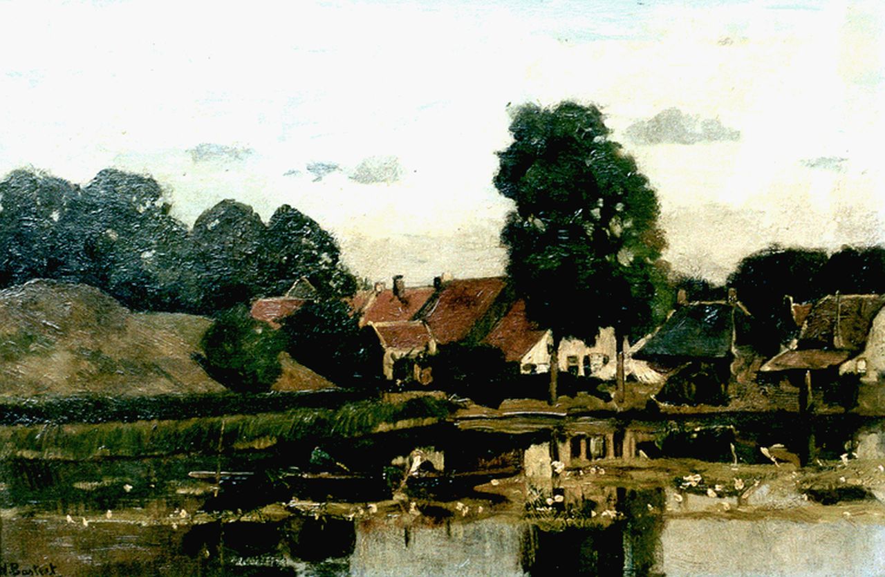 Bastert S.N.  | Syvert 'Nicolaas' Bastert, A view of the Fortgracht, Nieuwersluis, oil on canvas 31.2 x 47.2 cm, signed l.l.