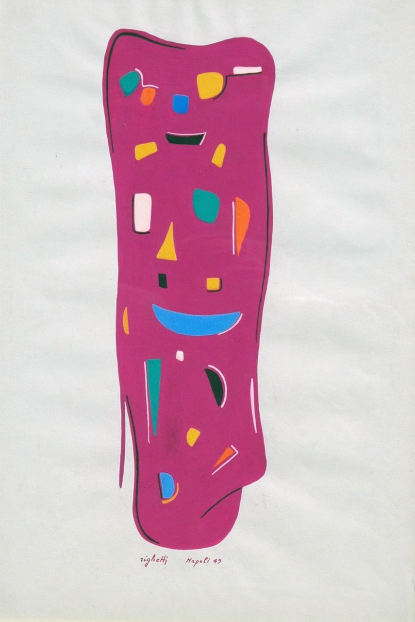 Righetti R.  | Renato Righetti, Composition, gouache on paper 49.0 x 33.5 cm, signed l.c. and dated '49