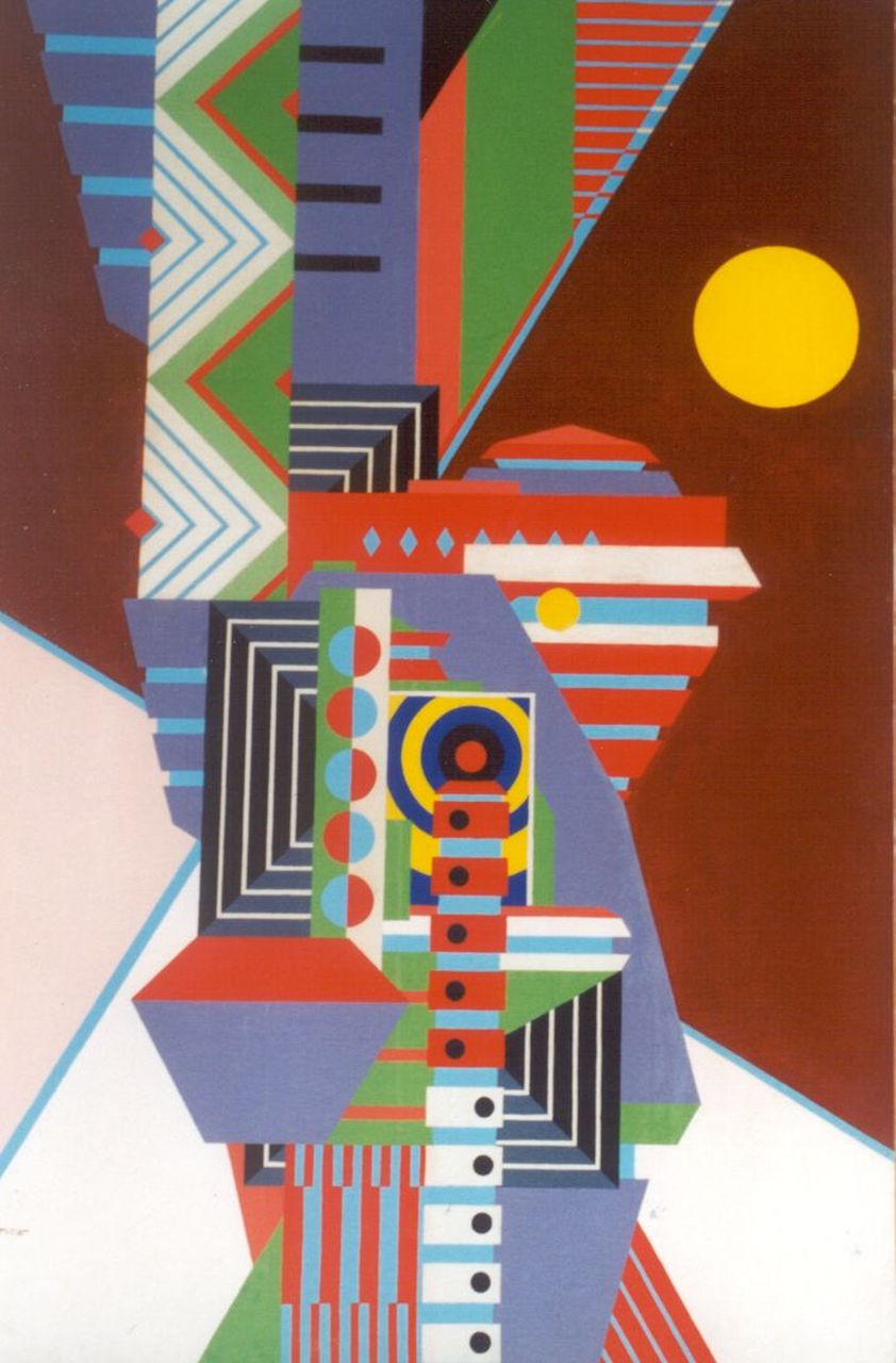 Justice J.  | Jack Justice, Composition, oil on canvas laid down on panel 96.7 x 65.0 cm, signed l.l.