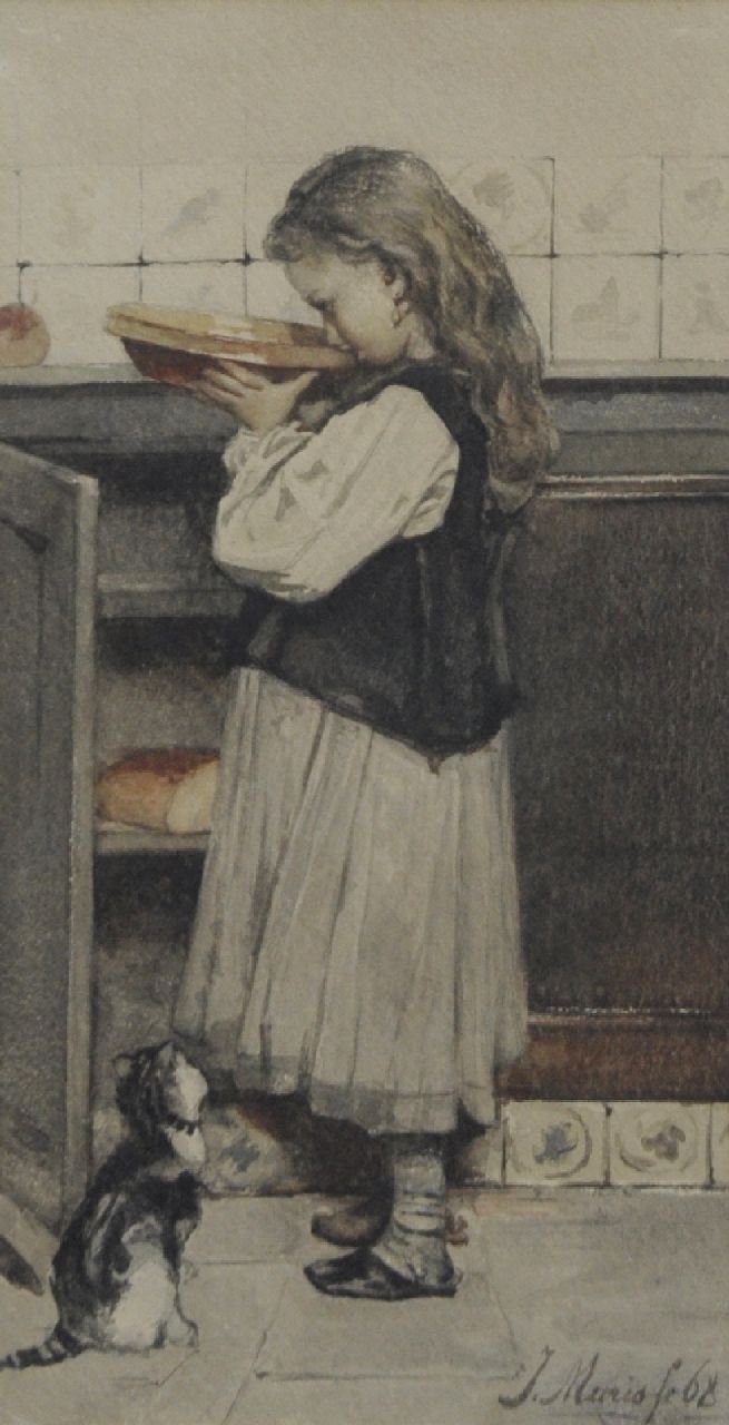 Maris J.H.  | Jacobus Hendricus 'Jacob' Maris, Have a nibble, watercolour on paper 28.0 x 14.8 cm, signed l.r. and dated '68