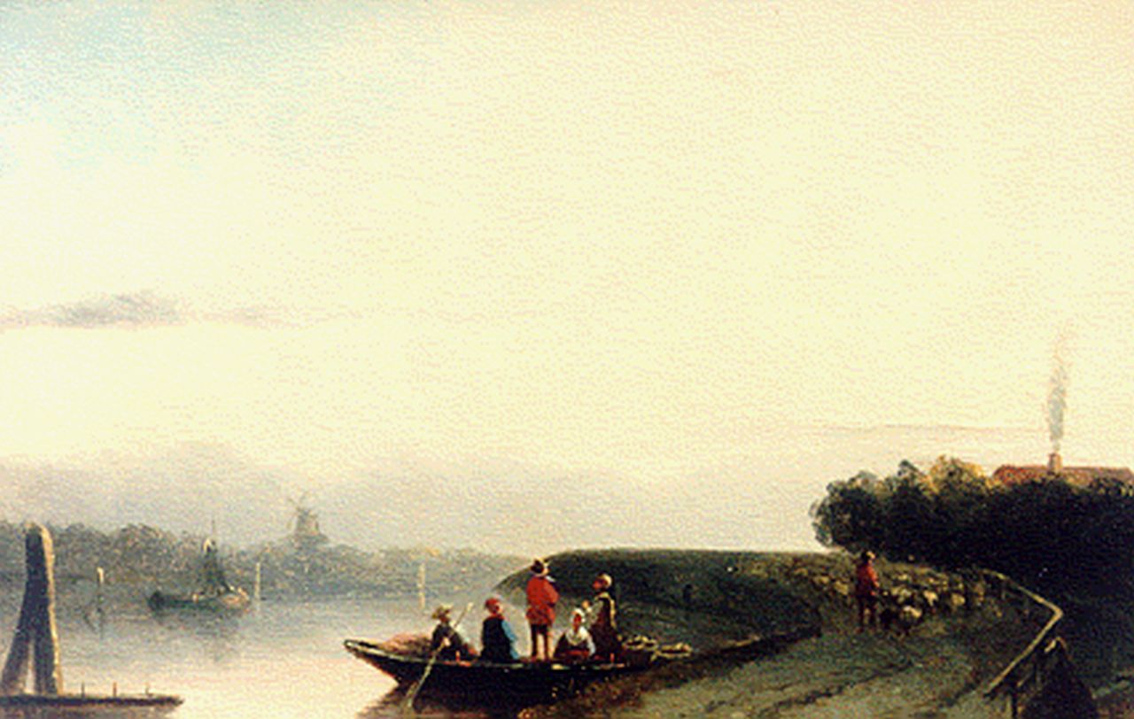 Bles J.  | Joseph Bles, A river landscape, oil on panel 13.8 x 20.8 cm, signed l.r.