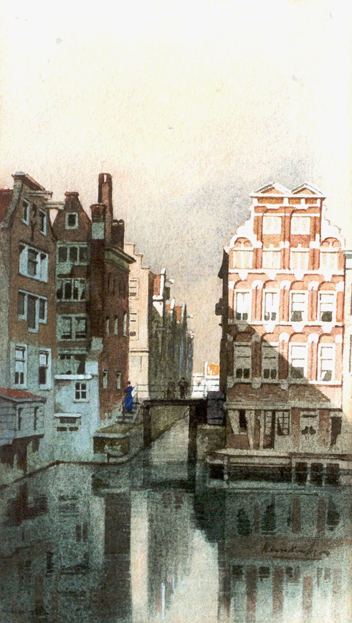 Klinkenberg J.C.K.  | Johannes Christiaan Karel Klinkenberg, A townscape, Amsterdam, watercolour on paper 27.0 x 15.3 cm, signed l.r.