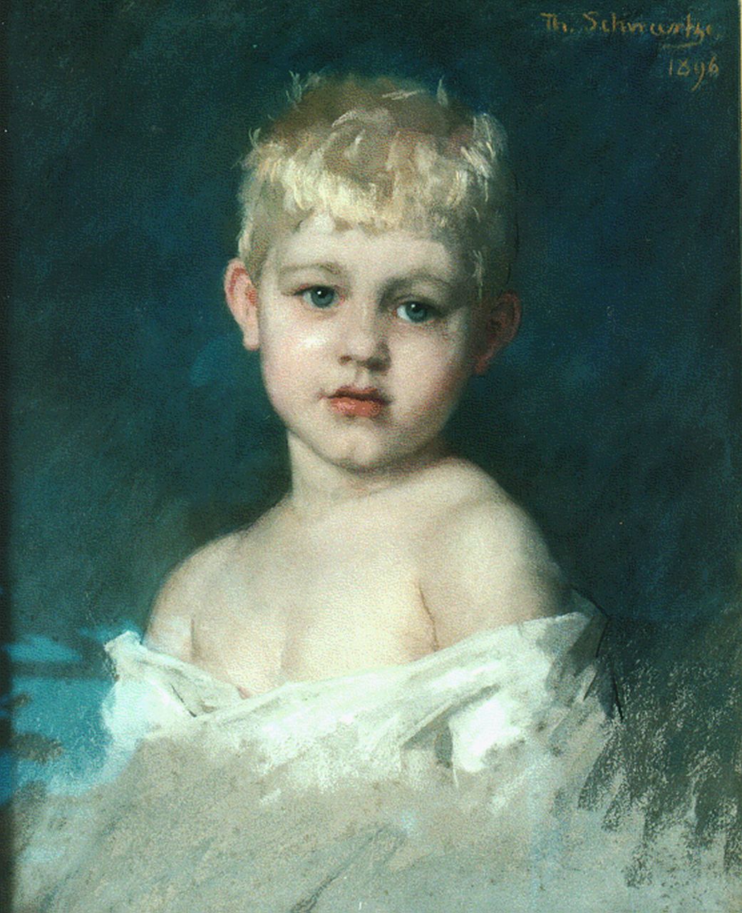 Schwartze T.  | Thérèse Schwartze, Portrait of a boy, pastel on paper 54.0 x 44.0 cm, signed u.r. and dated 1896
