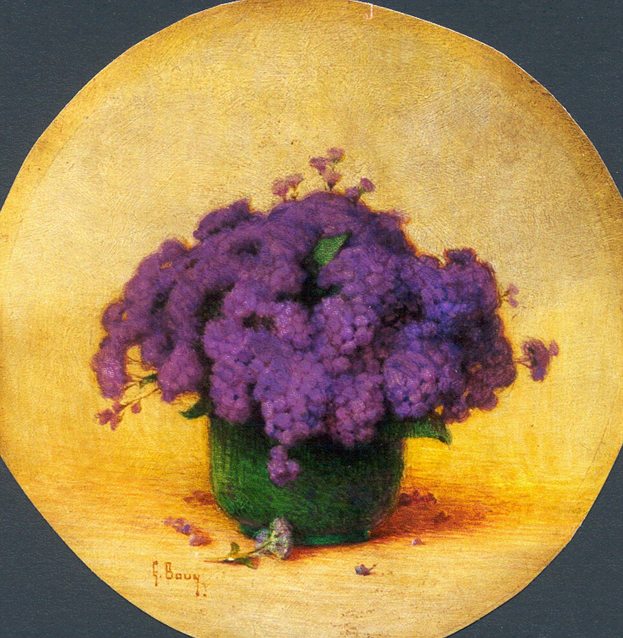 Bouy G.  | Gaston Bouy, A flower still life, oil on panel 33.0 cm, signed l.l.