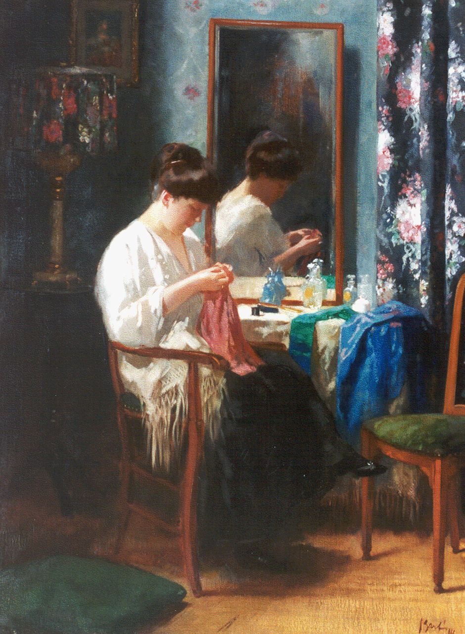 Garf S.  | Salomon Garf, The seamstress, oil on canvas 84.5 x 62.7 cm, signed l.r. and dated '14