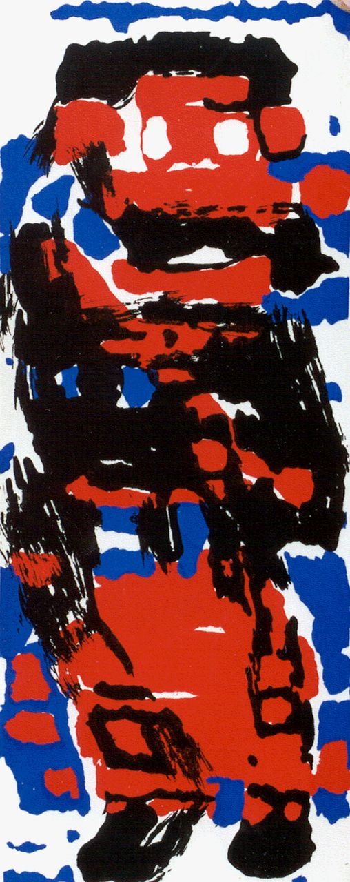 Hunziker F.  | Frieda Hunziker, New Year's greeting '62-'63, screenprint 21.2 x 8.3 cm, painted in 1962