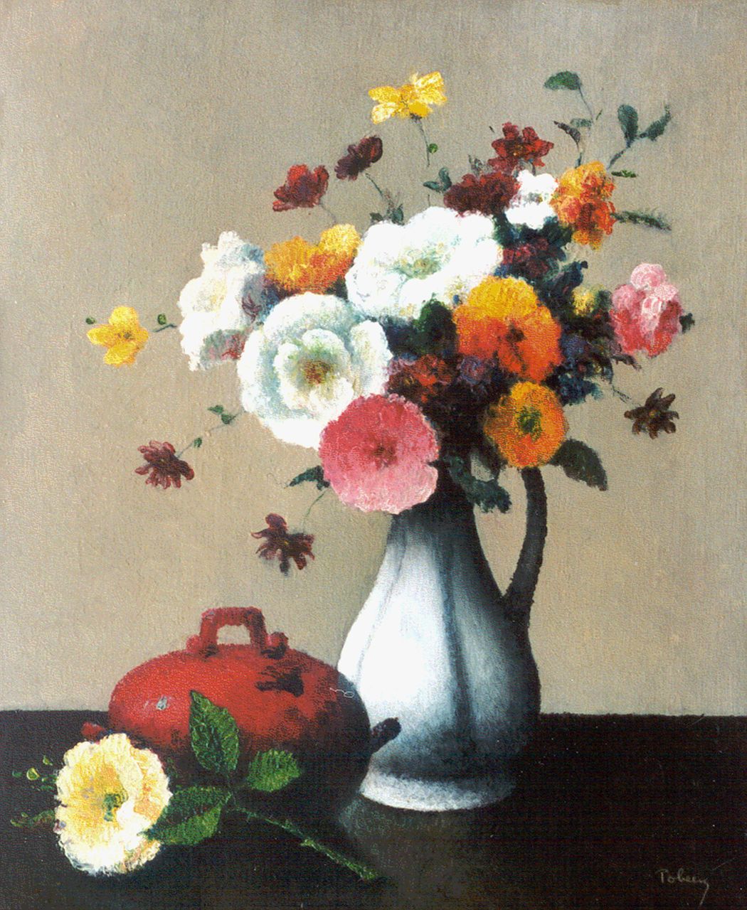 Tobeen (Félix Bonnet)   | Tobeen (Félix Bonnet), A flower still life, oil on canvas 47.0 x 38.7 cm, signed l.r.