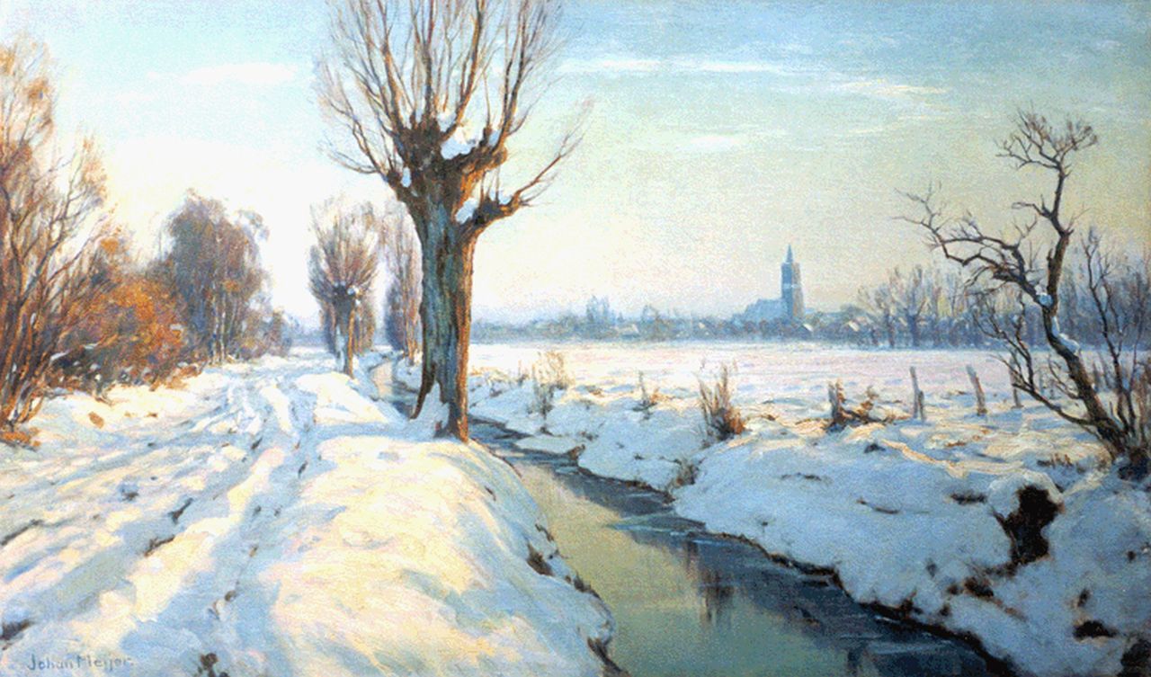 Meijer J.  | Johannes 'Johan' Meijer, Evening twilight, Blaricum, oil on canvas 61.0 x 100.5 cm, signed l.l.