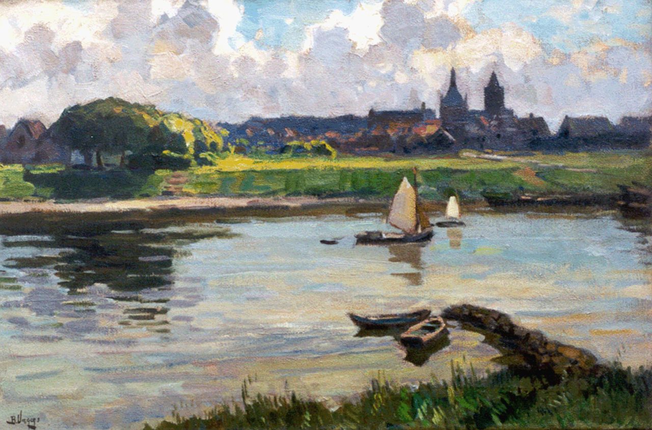 Viegers B.P.  | Bernardus Petrus 'Ben' Viegers, A view of Vianen, oil on canvas 40.3 x 60.2 cm, signed l.l. and on the reverse and dated 1929 on the reverse