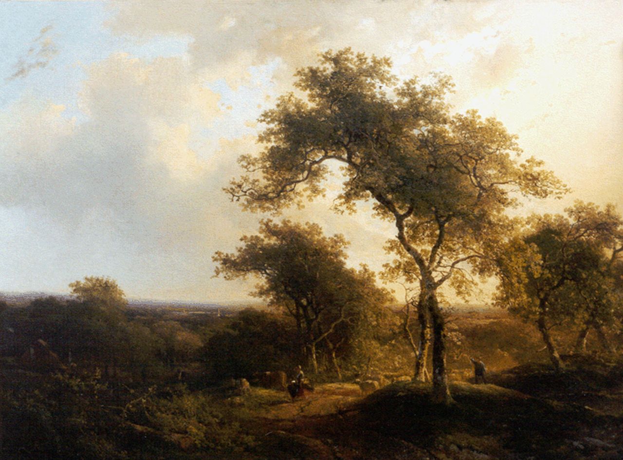 Roelofs W.  | Willem Roelofs, Figures in a hilly landscape, oil on canvas 59.0 x 79.1 cm, signed c.r. and painted circa 1842