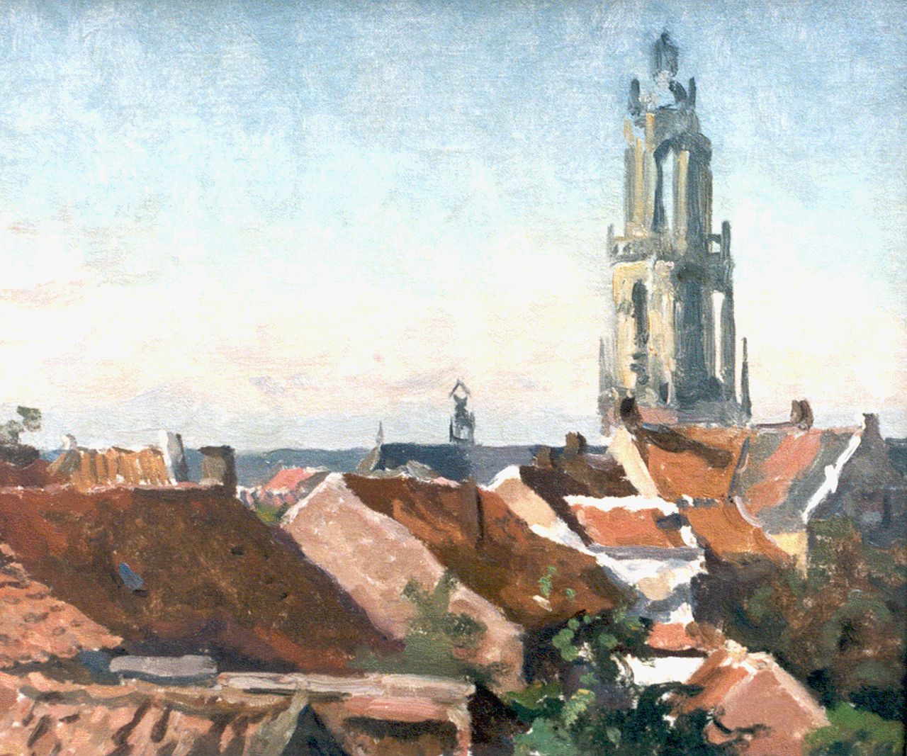 Tholen W.B.  | Willem Bastiaan Tholen, A view of the Cuneratoren, Rhenen, oil on canvas laid down on panel 26.2 x 30.7 cm, signed l.l.