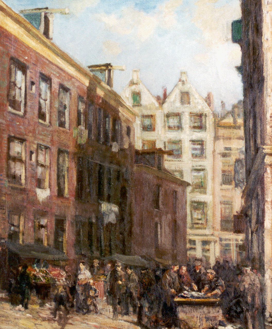 Staller G.J.  | Gerard Johan Staller, Market day, Amsterdam, oil on canvas 79.9 x 65.5 cm
