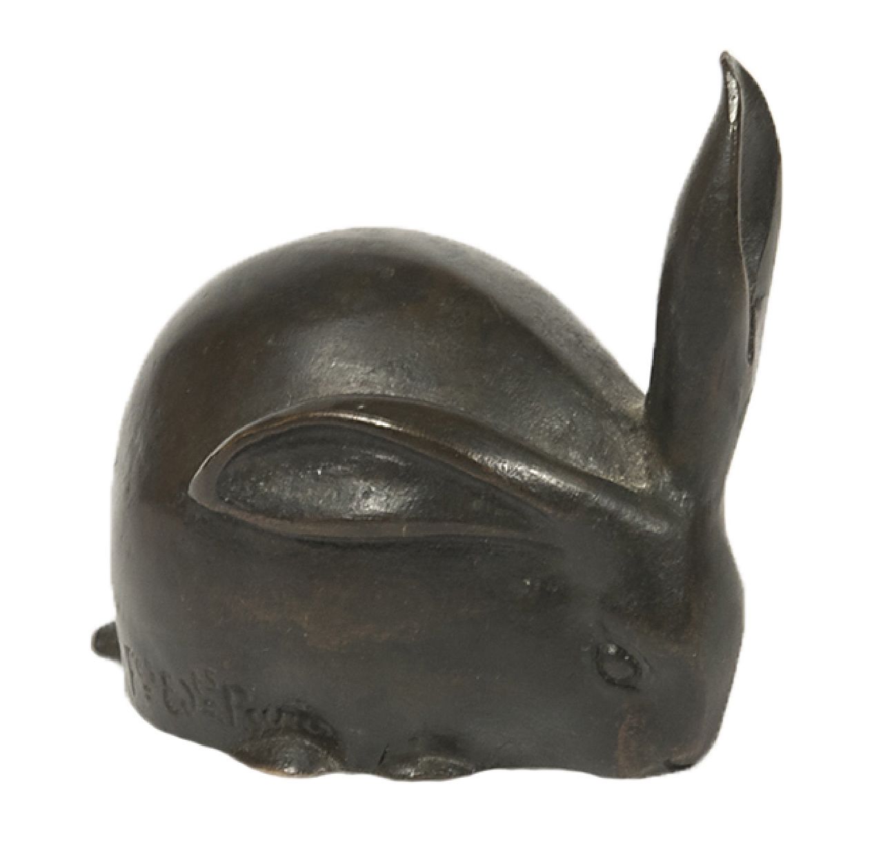 Sandoz E.M.E.  | Édouard Marcel Émile Sandoz | Sculptures and objects offered for sale | Rabbit, bronze 6.6 x 7.0 cm, signed on the base
