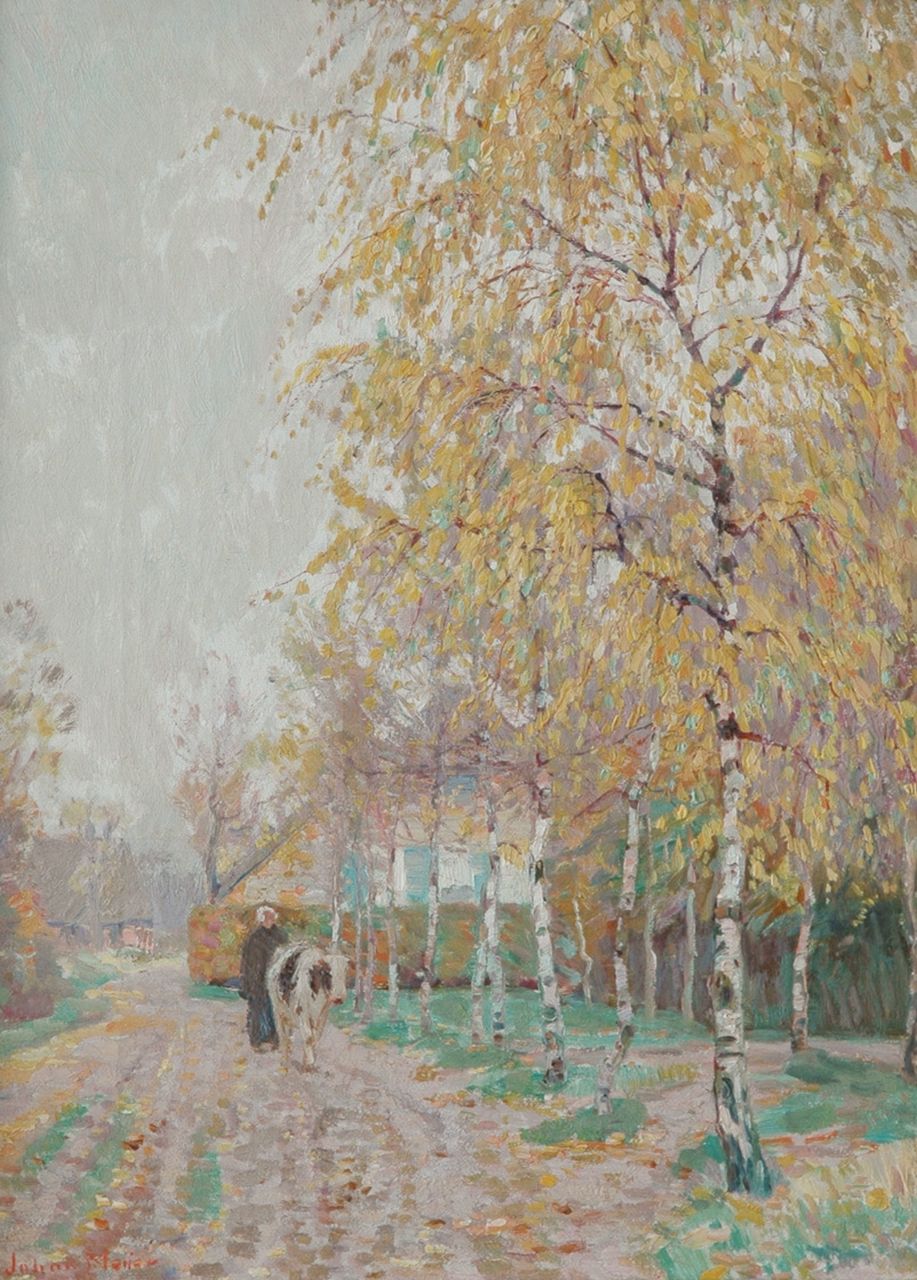 Meijer J.  | Johannes 'Johan' Meijer, Autumn, oil on canvas 38.3 x 28.2 cm, signed l.l.