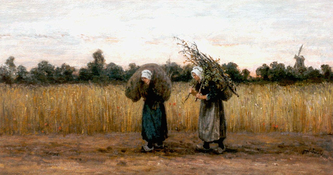 Israëls J.  | Jozef Israëls, Homeward bound, oil on canvas 53.0 x 100.5 cm, signed l.r.