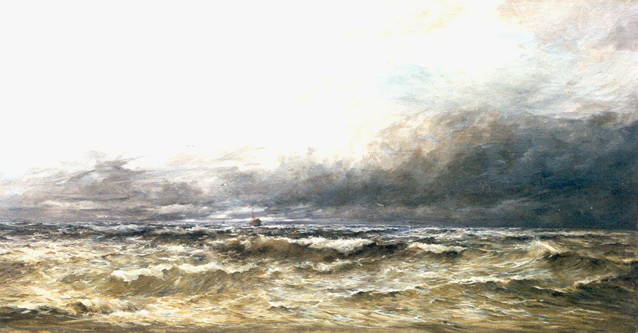 Arden H.  | Henri Arden, Mauvais temps au large Mer du Nord, oil on canvas 90.0 x 170.0 cm, signed l.r.