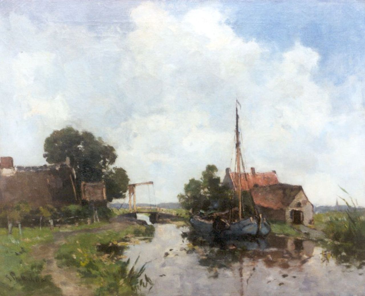 Stutterheim L.P.  | Lodewijk Philippus 'Louis' Stutterheim, A polder landscape, oil on canvas 40.7 x 50.4 cm, signed l.l.