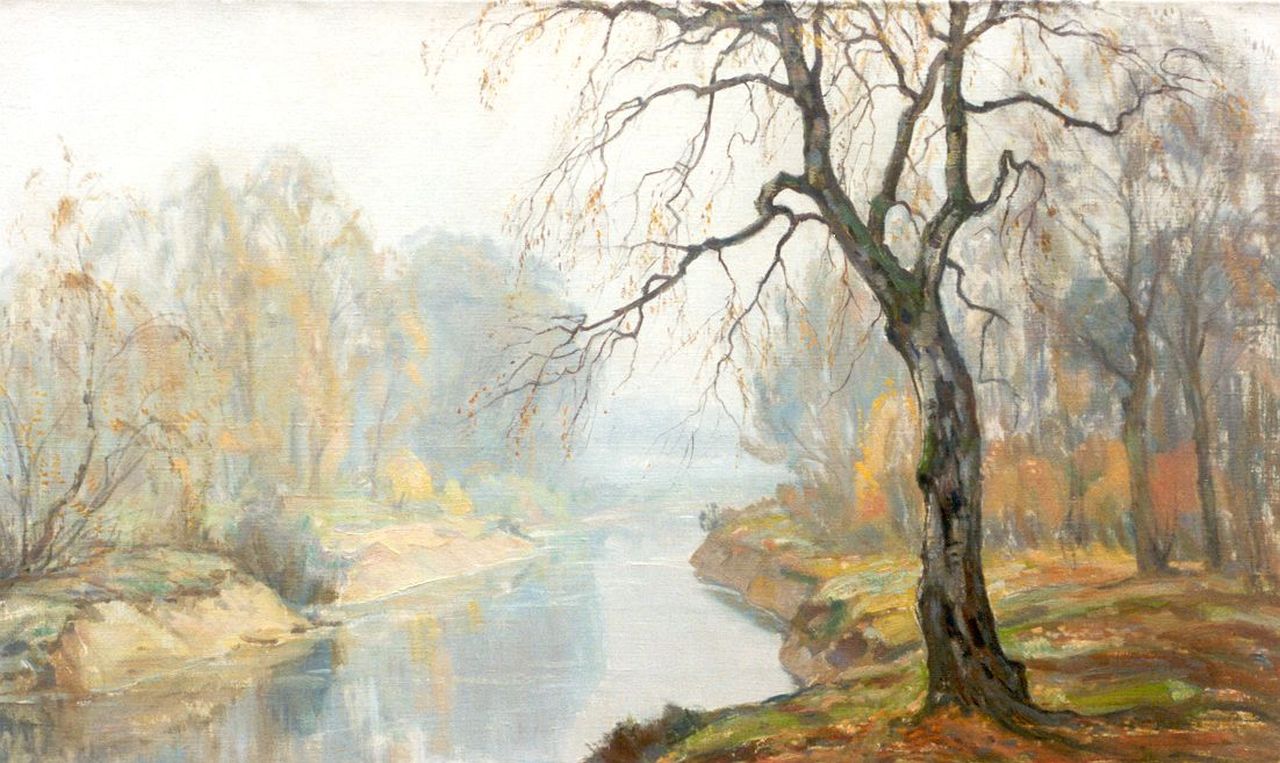 Meijer J.  | Johannes 'Johan' Meijer, Autumn landscape, oil on canvas 60.1 x 100.0 cm, signed l.r.
