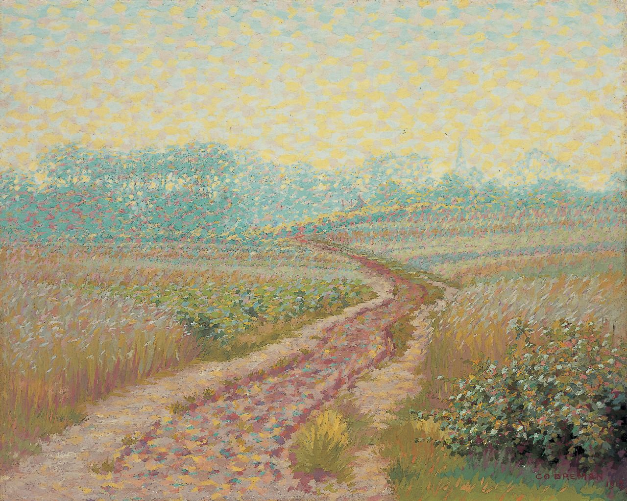 Breman A.J.  | Ahazueros Jacobus 'Co' Breman, The 'Eng', Blaricum in summer, oil on canvas 46.0 x 56.0 cm, signed l.r. and dated 1912