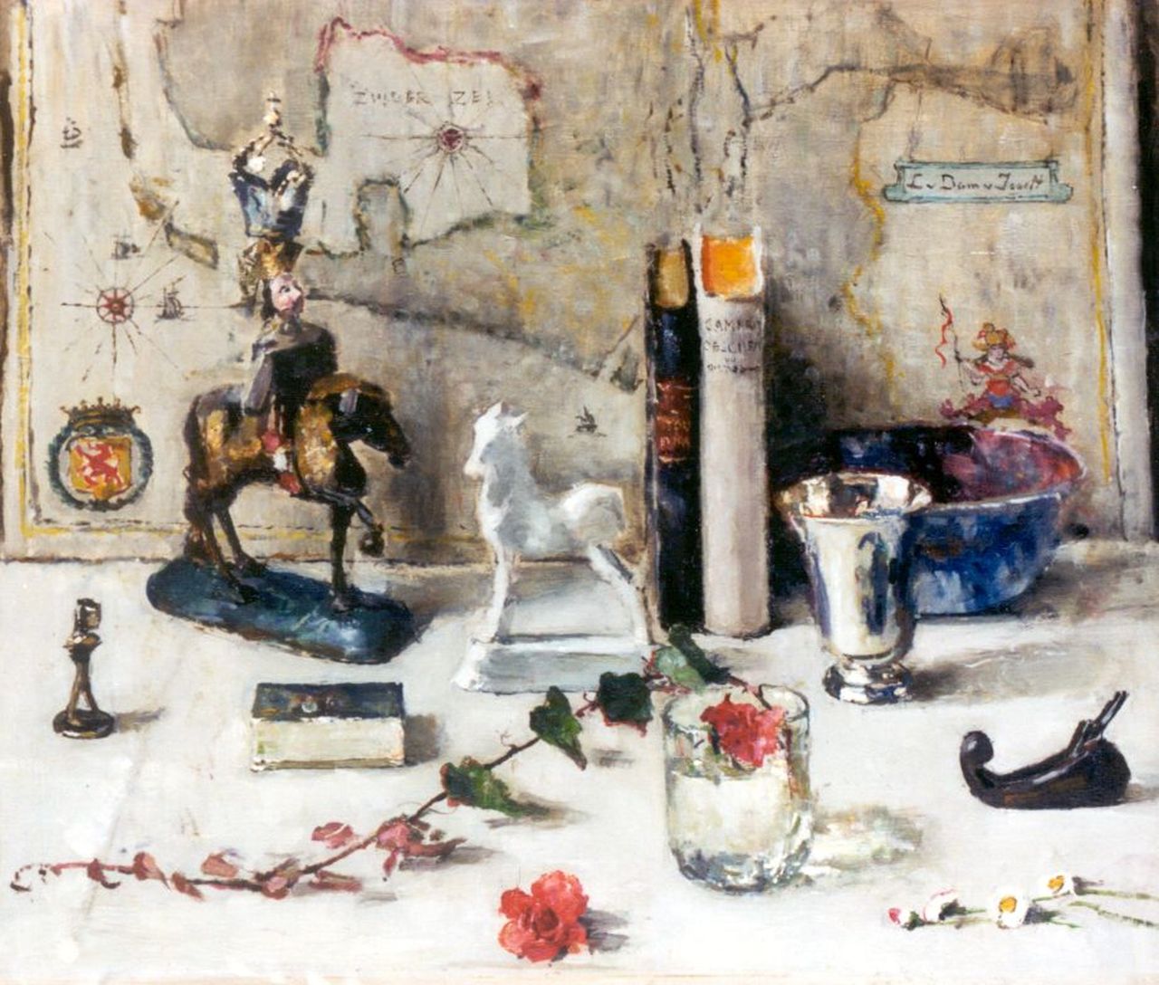 Dam van Isselt L. van | Lucie van Dam van Isselt, A still life, oil on panel 53.0 x 62.7 cm, signed u.r. and painted in 1948