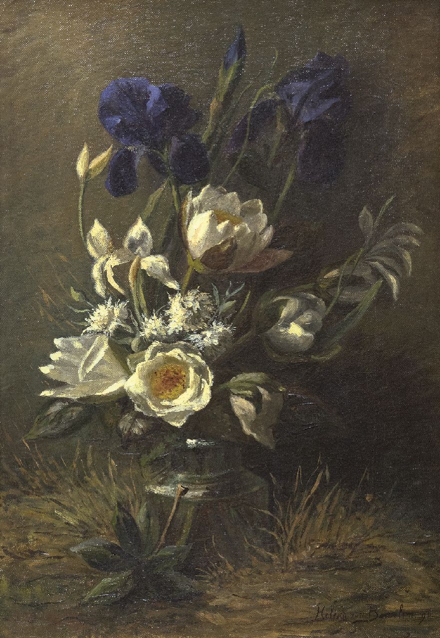 Borselen H.M. van | Helena Maria van Borselen, Flower still life, oil on canvas 50.3 x 34.9 cm, signed l.r. and dated '96