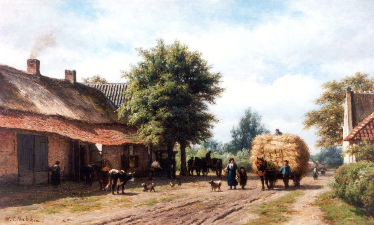 Nakken W.K.  | Willem Karel 'W.C.' Nakken, A country road, Noord-Brabant (Aarle-Rixtel bij Helmond), oil on canvas 38.3 x 62.6 cm, signed l.l.