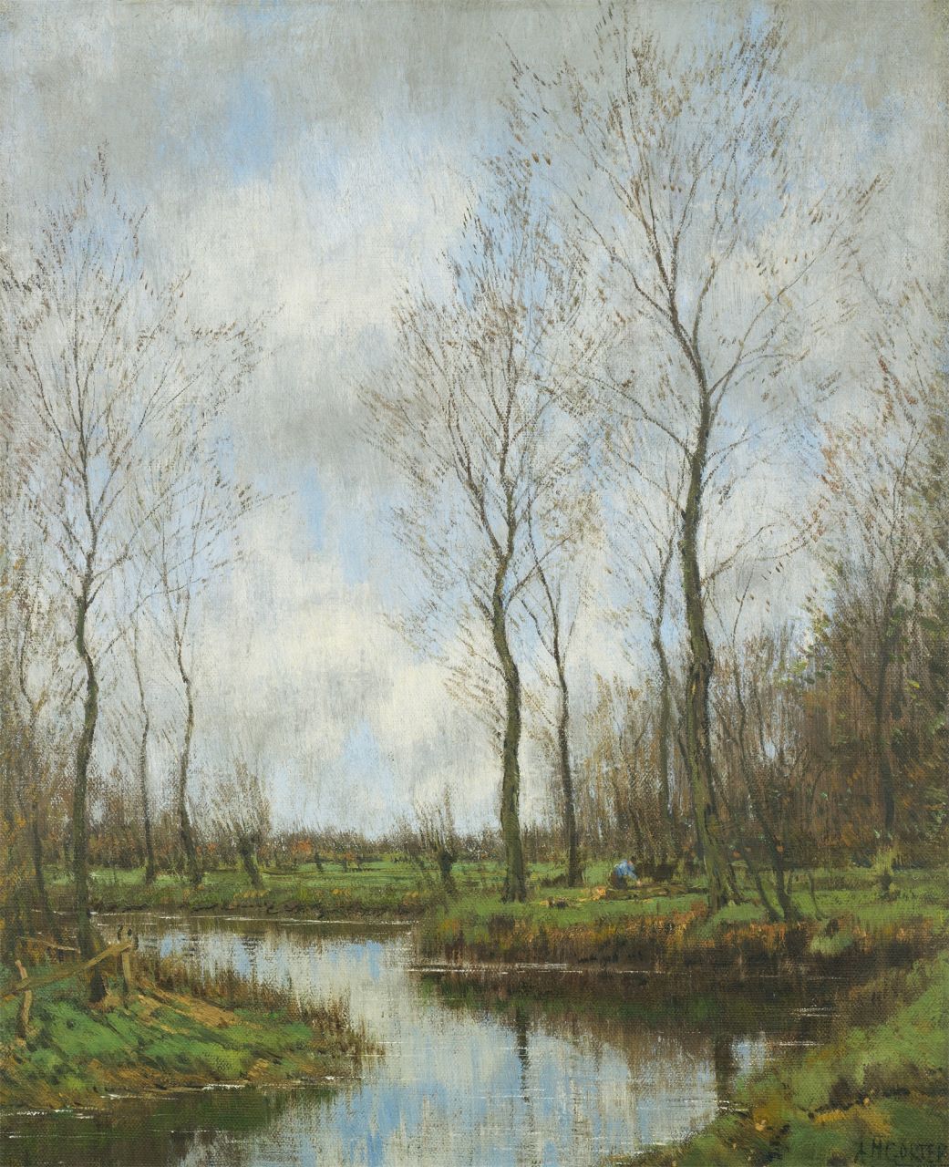 Gorter A.M.  | 'Arnold' Marc Gorter, Woodworker near the Vordense Beek, oil on canvas 50.5 x 40.4 cm, signed l.r.