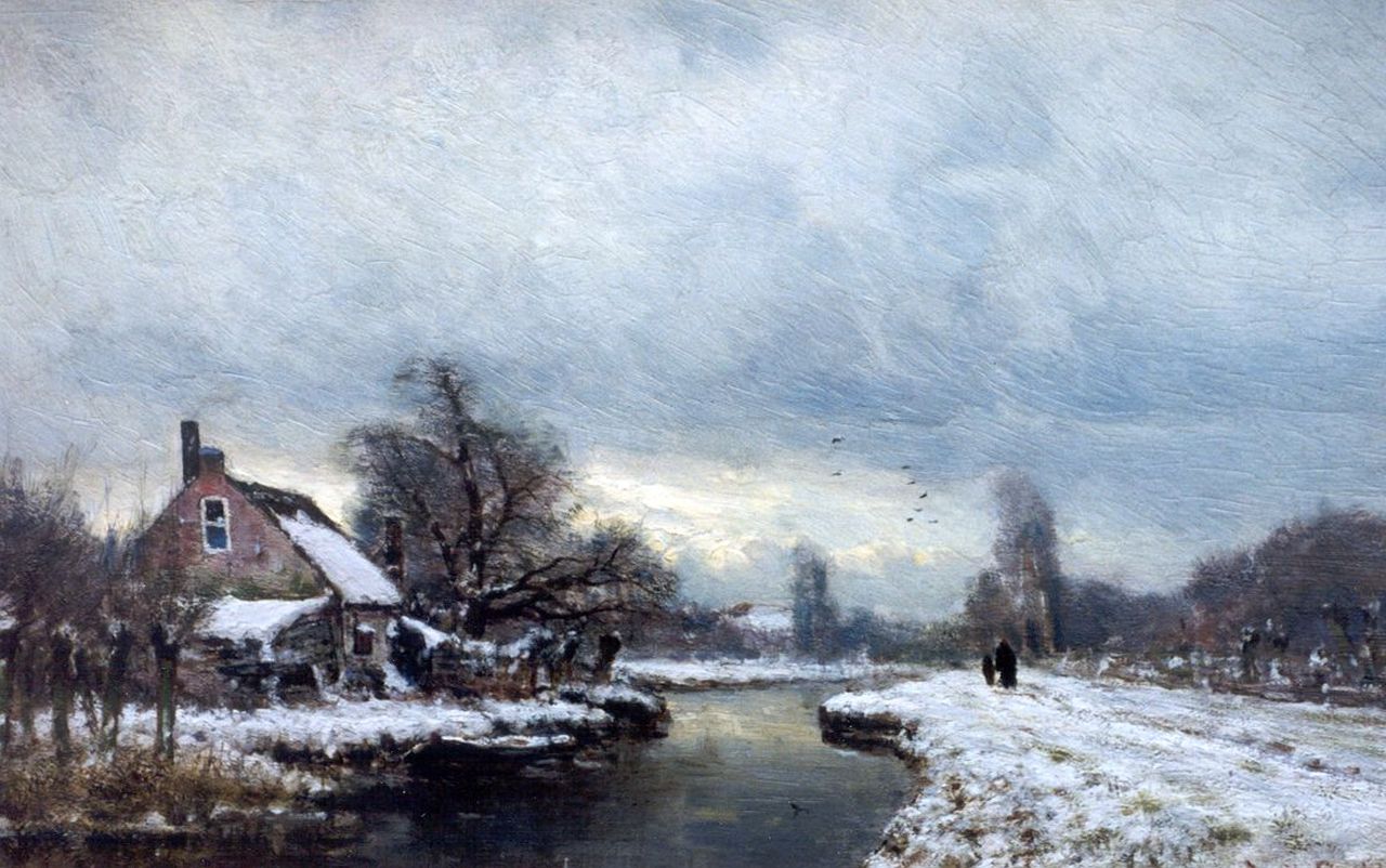 Apol L.F.H.  | Lodewijk Franciscus Hendrik 'Louis' Apol, A winter landscape, oil on panel 27.5 x 42.0 cm, signed signed l.r.