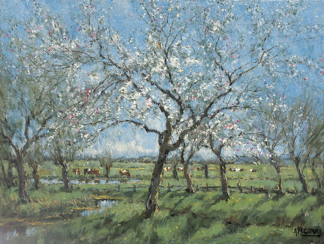 Gorter A.M.  | 'Arnold' Marc Gorter, Spring, oil on canvas 31.8 x 42.0 cm, signed l.r.