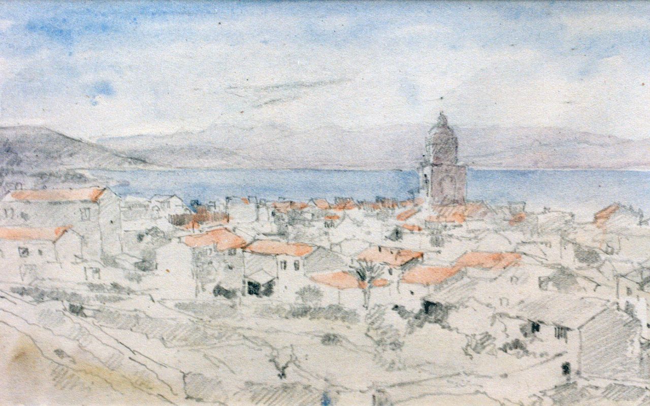 Vreedenburgh C.  | Cornelis Vreedenburgh, St. Tropez, coloured pencil on paper 12.5 x 20.5 cm