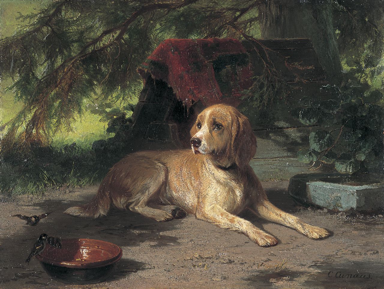 Cunaeus C.  | Conradijn Cunaeus, Retriever, oil on panel 34.7 x 46.1 cm, signed l.r.