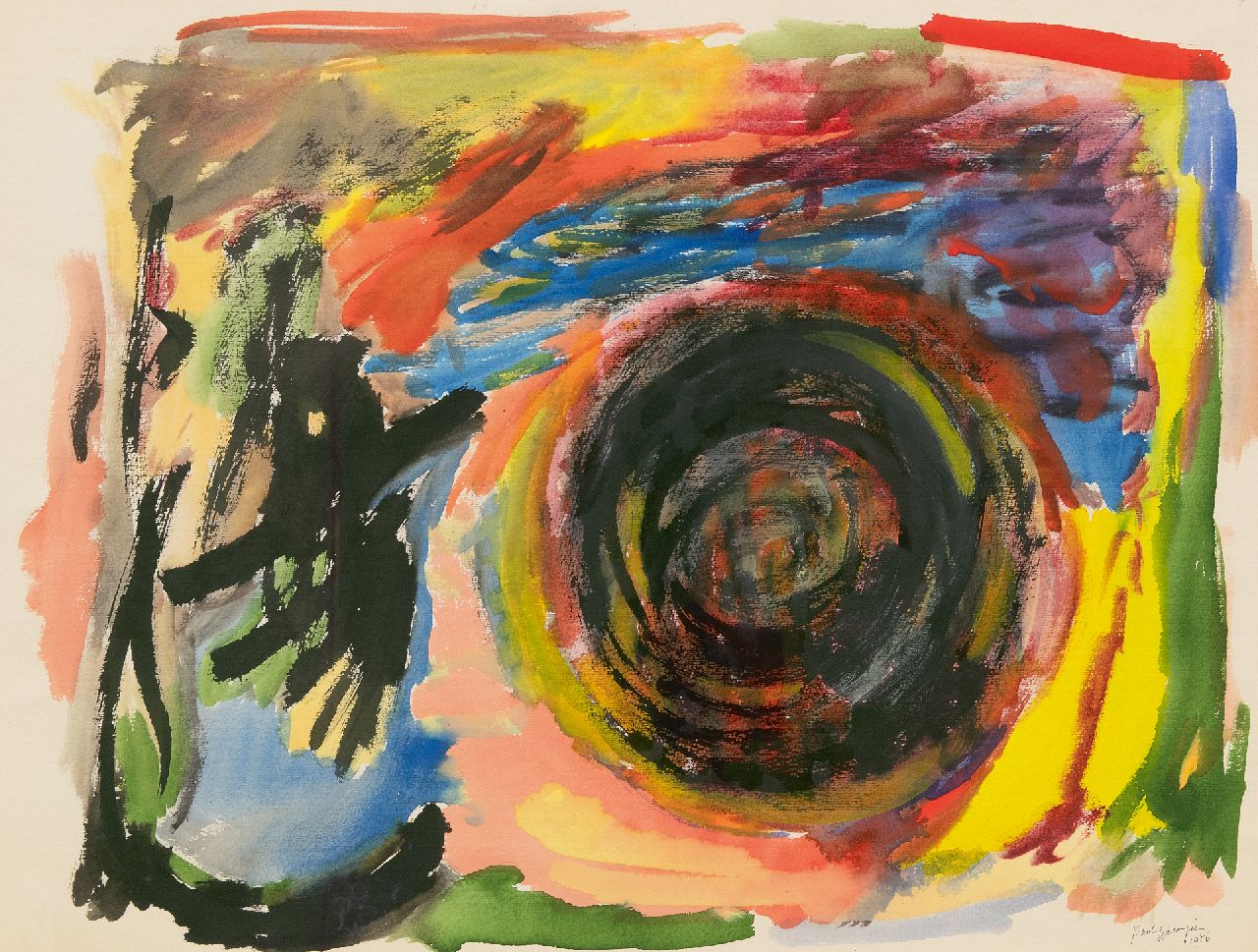Mesengier P.  | Mesengier | Watercolours and drawings offered for sale | Composition, gouache on paper 53.0 x 70.0 cm, signed l.r. and painted 1956