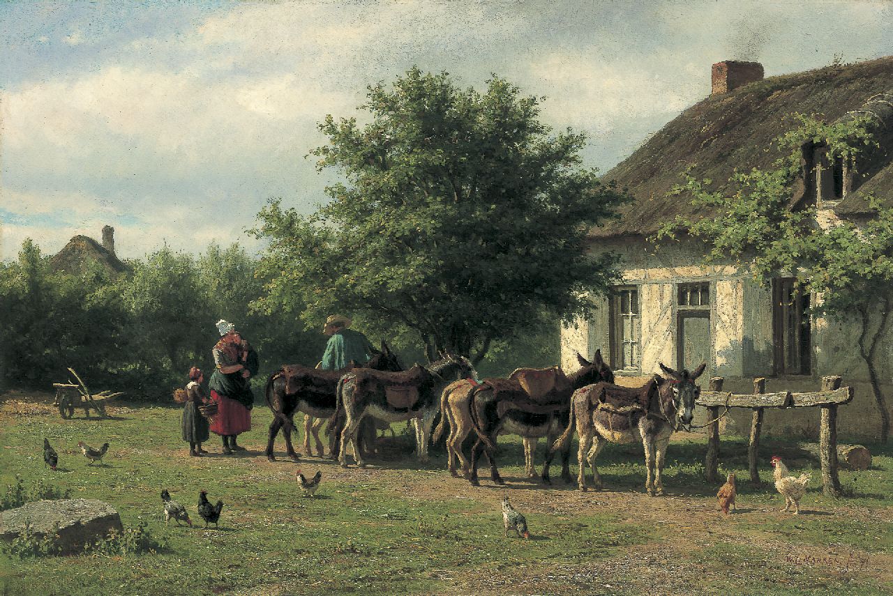 Nakken W.K.  | Willem Karel 'W.C.' Nakken, Donkies, oil on canvas 45.9 x 68.2 cm, signed l.r. and dated '71
