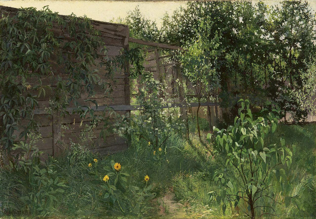 Ven P.J. van der | 'Paul' Jan van der Ven, A little corner in the garden, oil on canvas 45.3 x 65.3 cm, signed l.l.