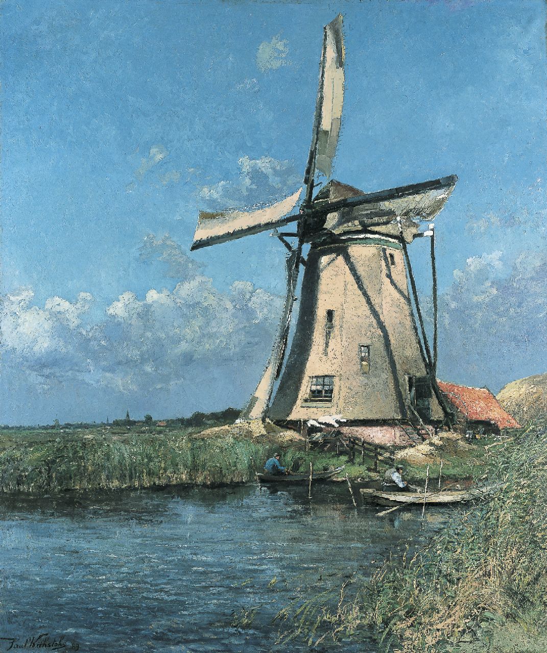 Paul Kühstohs | Windmill in the 'Vosse en Weerlanerpolder', oil on canvas, 216.0 x 182.0 cm, signed l.l. and dated '89