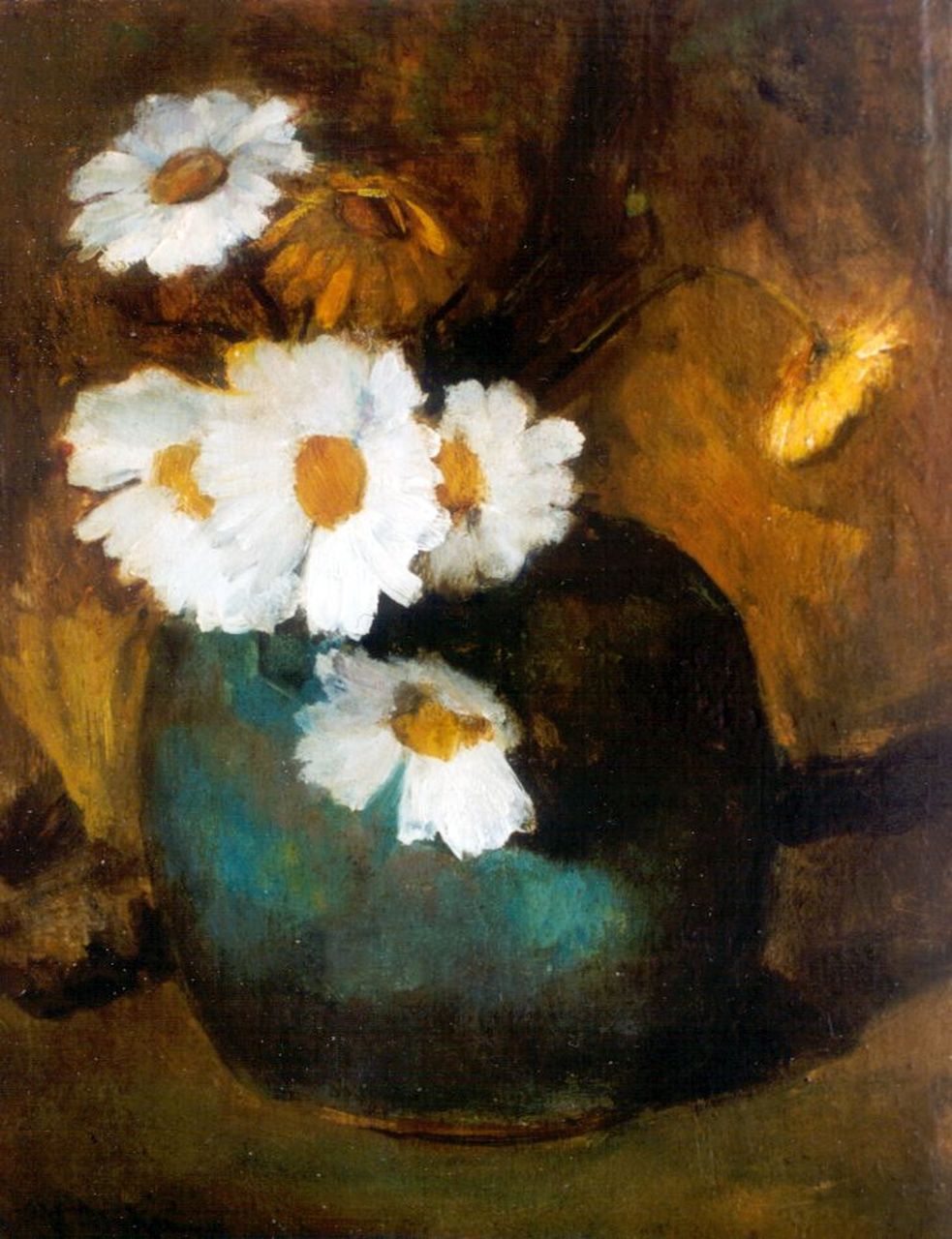 Arntzenius P.F.N.J.  | Pieter Florentius Nicolaas Jacobus 'Floris' Arntzenius, Daisies in a ginger jar, oil on panel 29.2 x 22.3 cm, signed l.l.