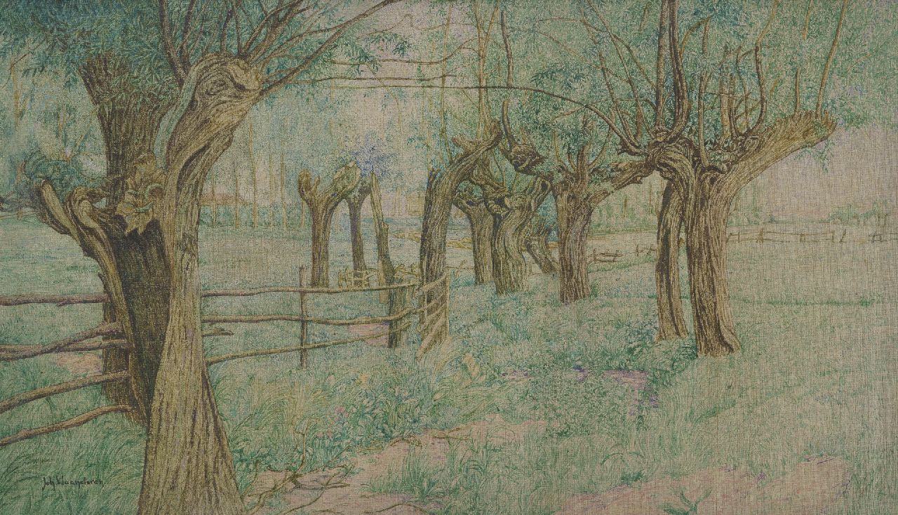 Johan Vlaanderen | Pollard willows, oil on canvas, 47.0 x 80.2 cm, signed l.l.