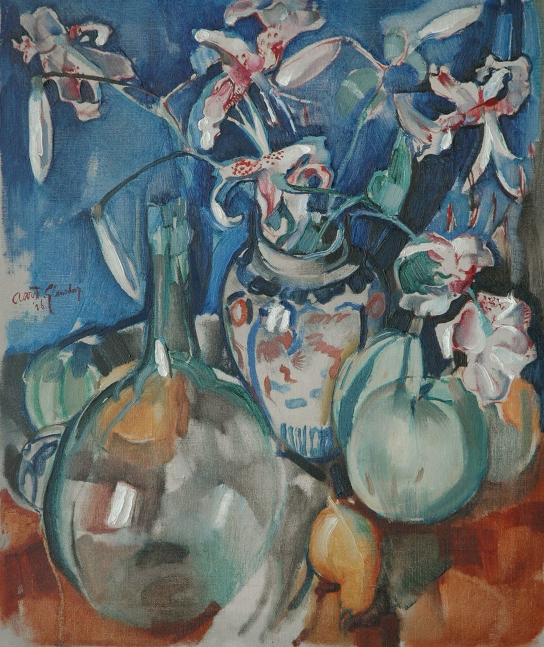 Aart Glansdorp | Orchids in an oriental vase, oil on canvas, 65.8 x 55.6 cm, signed c.l. and dated '26