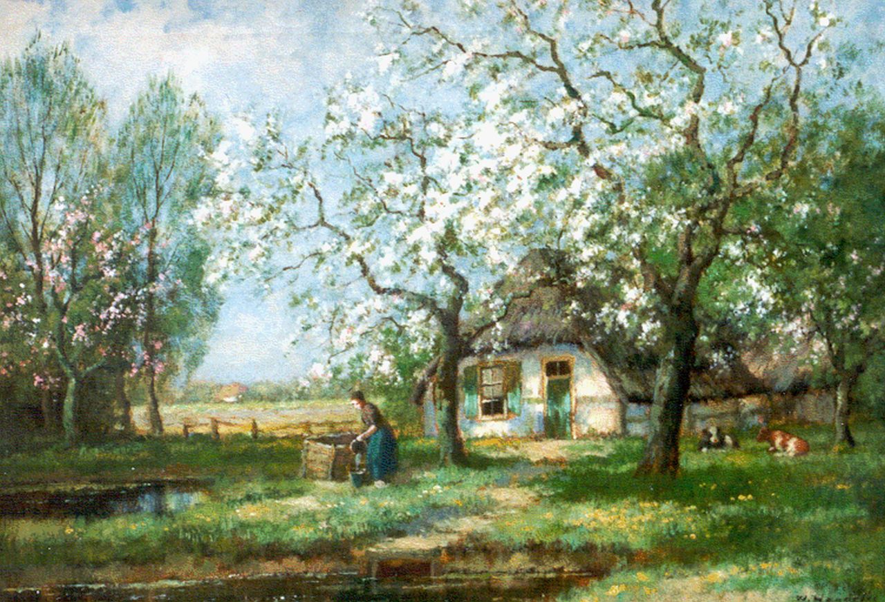 Bouter C.W.  | Cornelis Wouter 'Cor' Bouter, Spring, oil on canvas 50.9 x 71.2 cm, signed l.r. 'W.Hendriks'