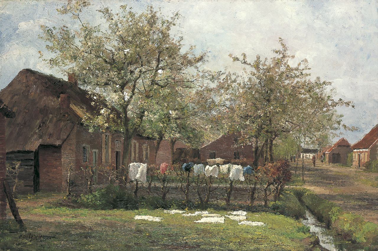 Pieters E.  | Evert Pieters, Flowering apple trees, oil on canvas 90.3 x 134.5 cm, signed l.l.