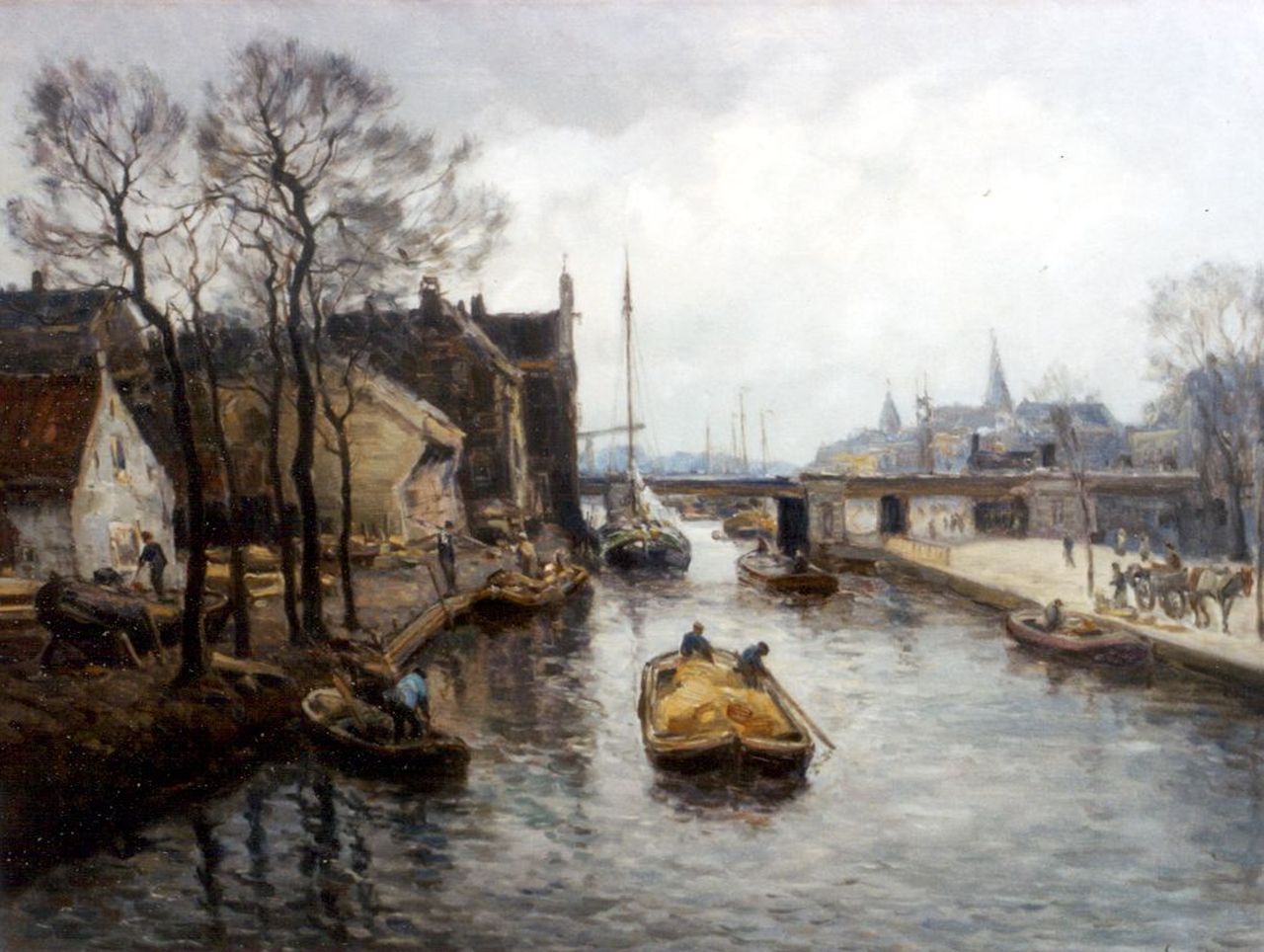 Moll E.  | Evert Moll, The 'Oude Haven', Rotterdam, oil on canvas 60.6 x 80.3 cm, signed l.r.