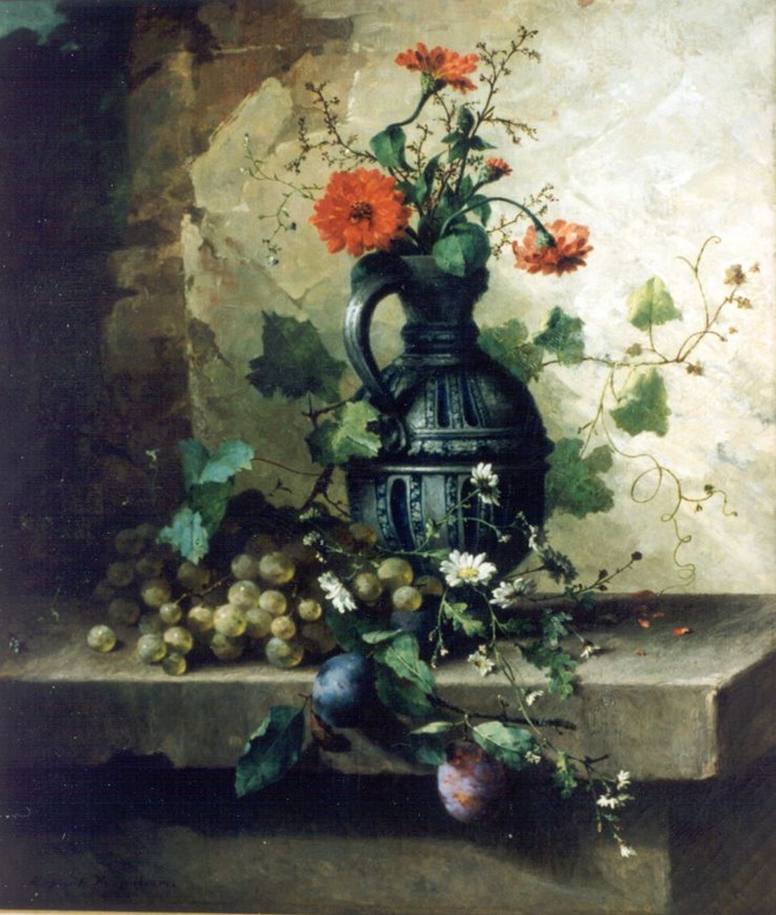 Roosenboom M.C.J.W.H.  | 'Margaretha' Cornelia Johanna Wilhelmina Henriëtta Roosenboom, A still life with flowers, oil on canvas 64.5 x 55.5 cm, signed l.l.