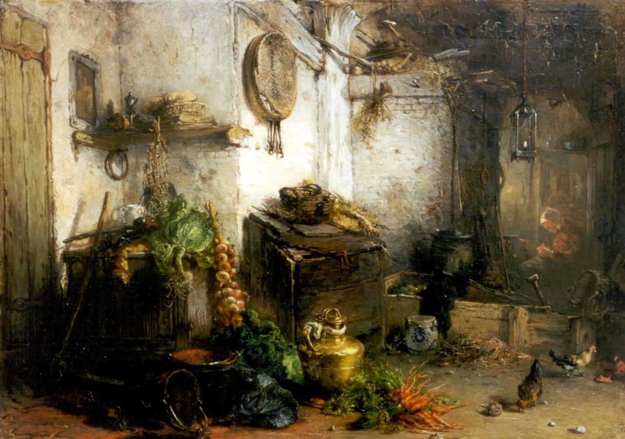 Vos M.  | Maria Vos, A still life with vegetables, oil on canvas 38.0 x 51.2 cm, signed l.l. indistinctly