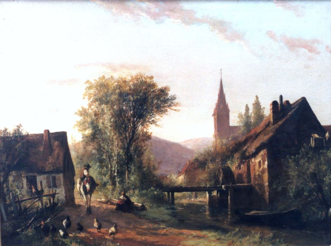 Wayen Pieterszen A. van der | Abraham van der Wayen Pieterszen, A summer landscape with a water mill, oil on panel 37.0 x 50.2 cm, signed l.l. with initials