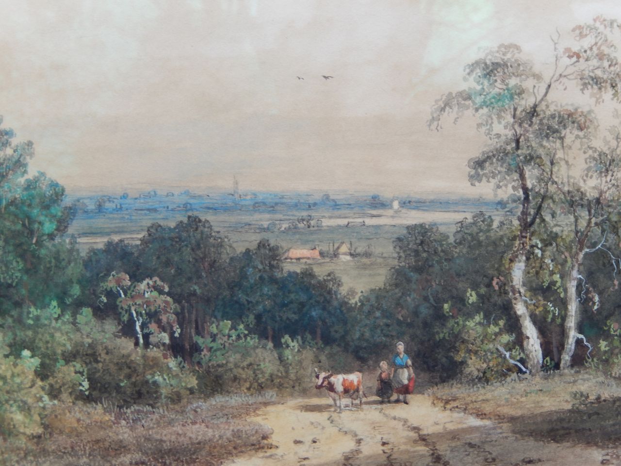 Wisselingh J.P. van | Johannes Pieter van Wisselingh, A view on the river Rhine as seen from Duno, watercolour on paper 23.0 x 33.0 cm, signed l.r.