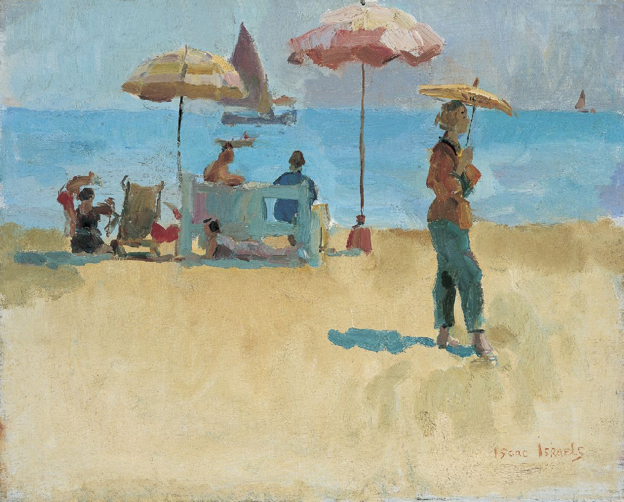 Israels I.L.  | 'Isaac' Lazarus Israels, Figures on the beach, oil on canvas 40.1 x 50.3 cm, signed l.r.