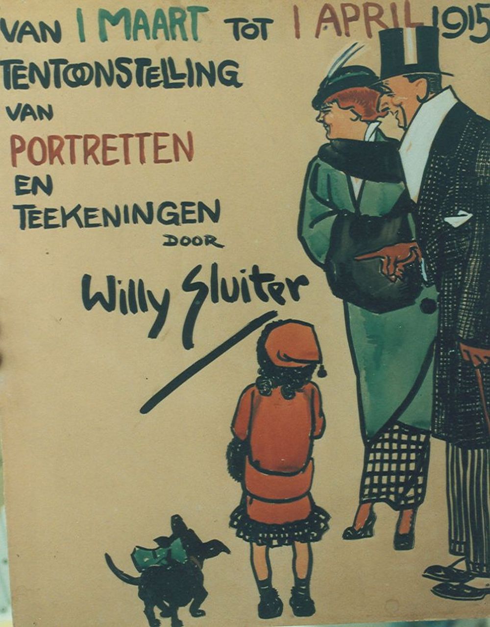 Sluiter J.W.  | Jan Willem 'Willy' Sluiter, A poster design, watercolour on paper 64.0 x 49.0 cm, signed middle