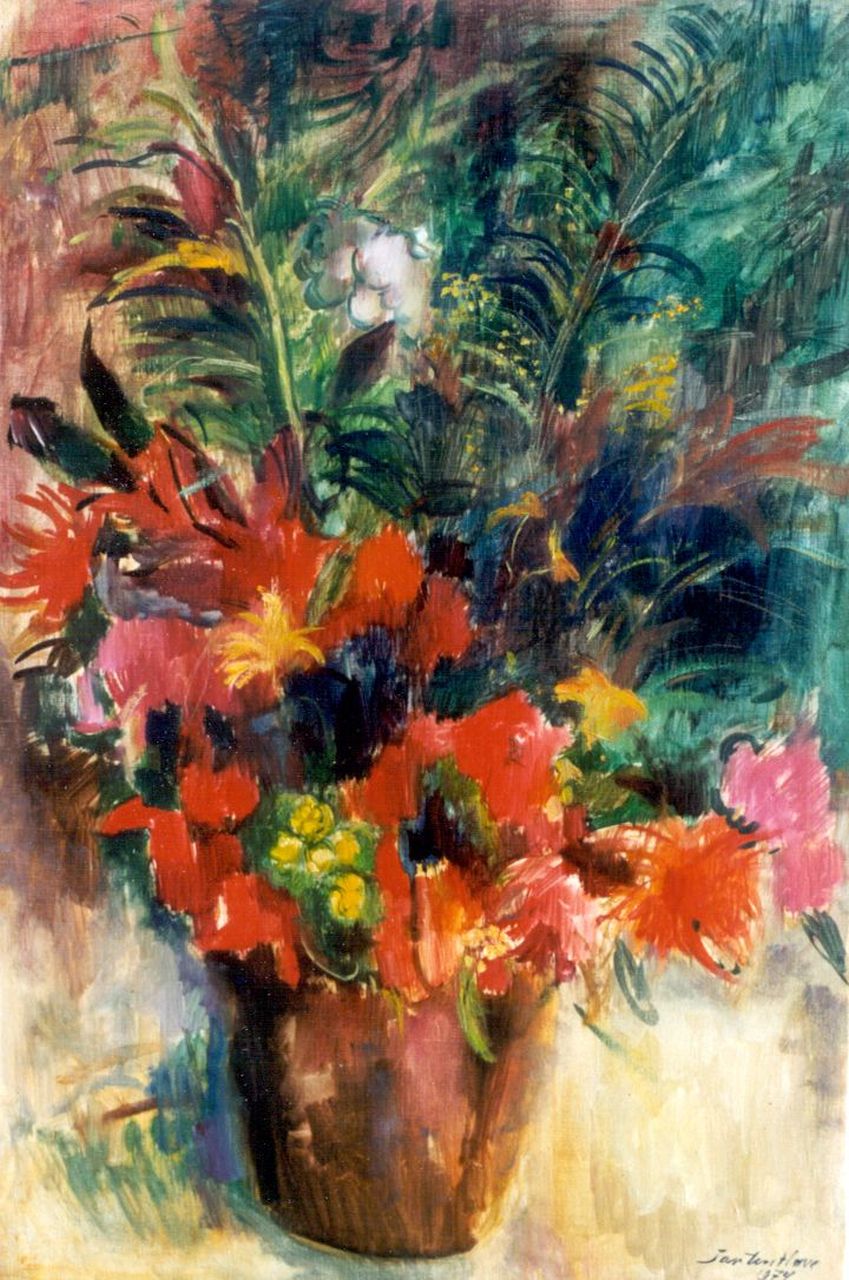 Have J. ten | Jan ten Have, A flower still life, oil on canvas 90.2 x 60.2 cm, signed l.r. and dated 1974