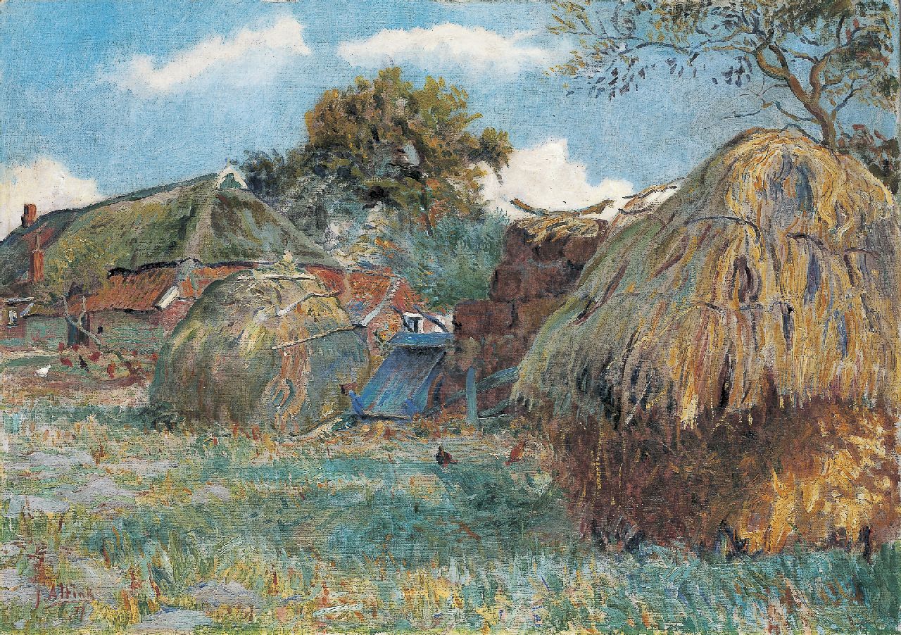 Altink J.  | Jan Altink, Farmyard, oil on canvas 64.2 x 91.0 cm, signed l.l. and dated '37